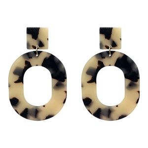 Acrylic Tortoise Shell Statement Earrings